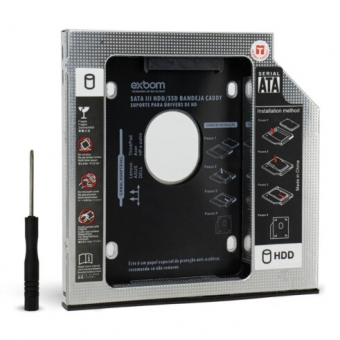 Adaptador Caddy 9,5mm Exbom HDCA-S095 para notebook (HD-DVDRW)
