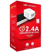 Carregador Tomada USB 2,4A Celular C3 Tech UC-210Wh