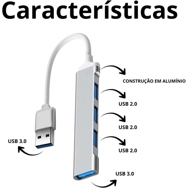 Hub Usb 4 Portas 2.0 USB Knup KP-HB503