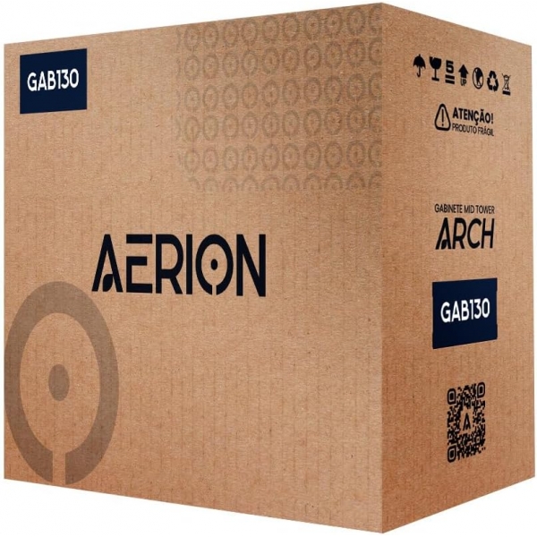 Gabinete Gamer ATX sem Fonte Aerion Arch Vision GAB130 - Preto