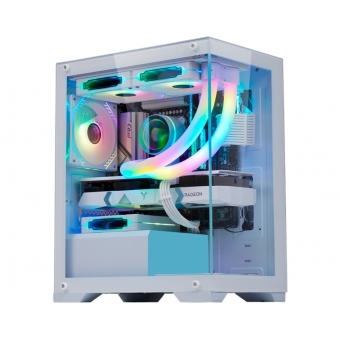 Gabinete Gamer Micro ATX Kmex CGW1H5 Aquario Poseidon Branco
