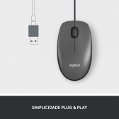 Mouse USB Logitech M100 -Preto