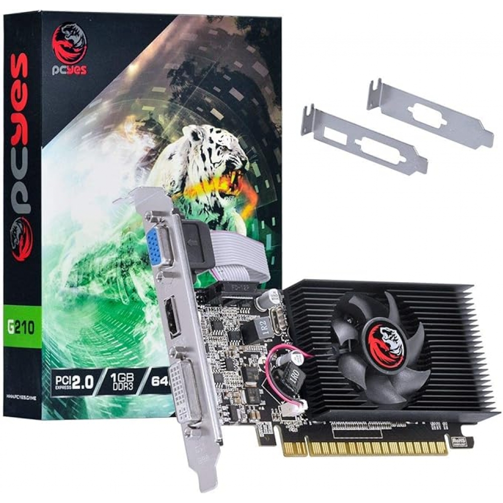 Placa de Vídeo G210 1GB DDR3 64 Bits PCYES